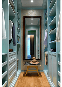 Параллельная гардеробная комната с большим зеркалом Чита